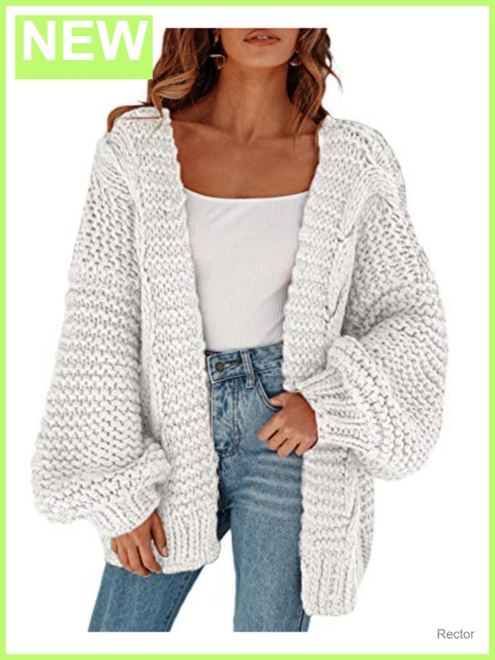 Chunky Cable Knit Open Front Oversized Cardigan